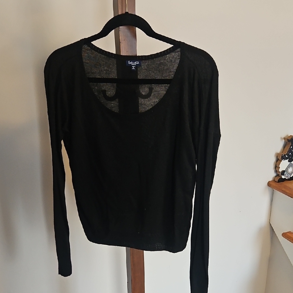 Splendid Black Long Sleeve Top Womens M....care tags cut